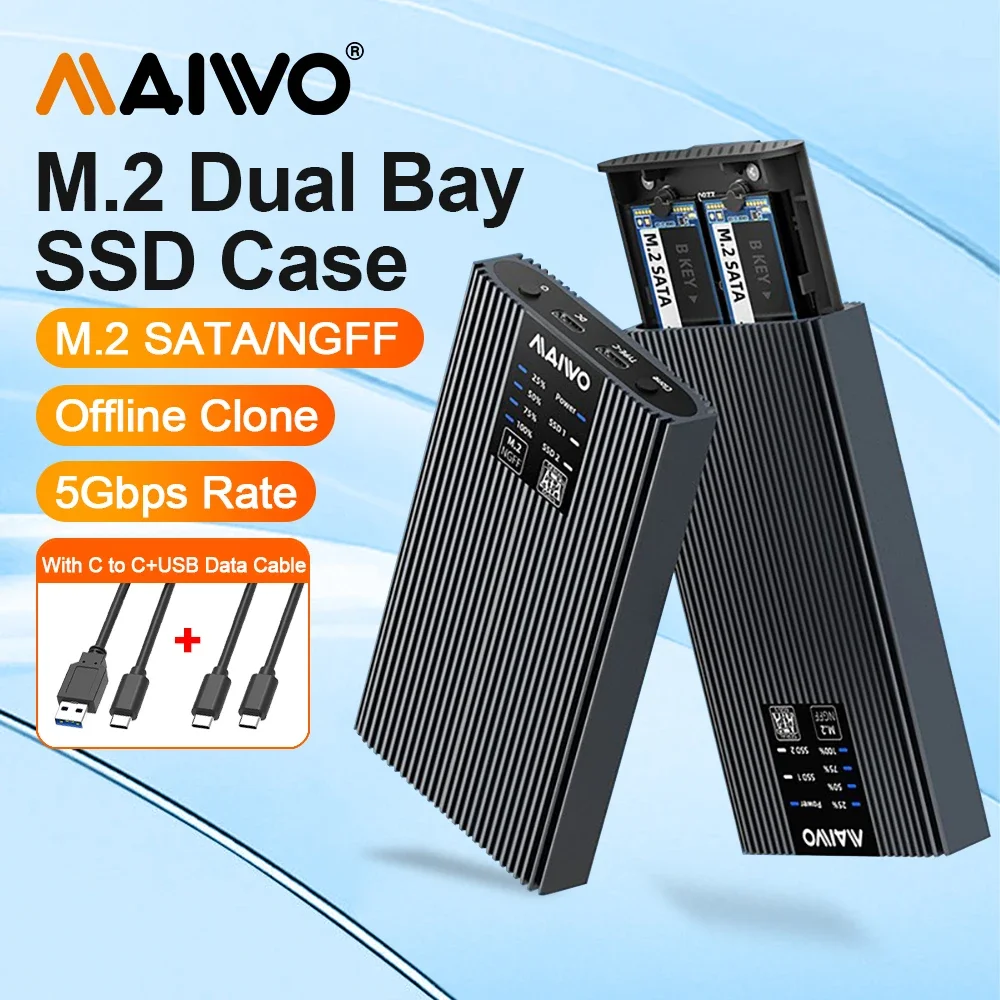 Корпус MAIWO Dual Bay M.2 SSD с поддержкой M.2 NGFF SATA SSD Корпус для B Key & B+M Key SSD Поддержка Offline Clone для ПК Чехол для ноутбука
Корпус MAIWO Dual Bay M.2 SSD с поддержкой M.2 NGFF SATA SSD Корпус для B Key & B+M Key SSD Поддержка Offline Clone для ПК Чехол для ноутбука