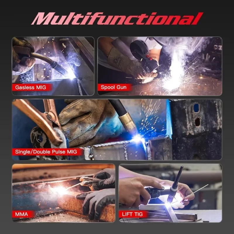 220V LCD Screen Double Pulse MIG Lift TIG MMA Spool Semi-automatic Aluminum MIG Welding Machine
220V LCD Screen Double Pulse MIG Lift TIG MMA Spool Semi-automatic Aluminum MIG Welding Machine