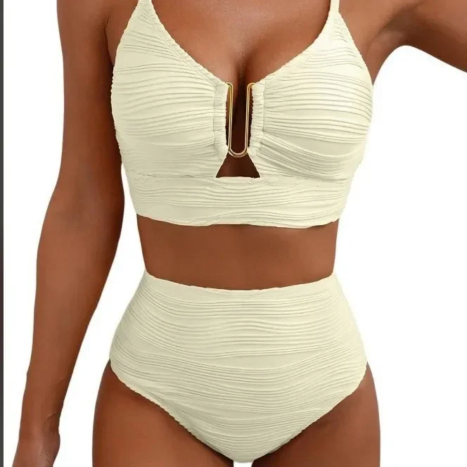 2025 New High Waist Bikini Swimsuit Pure Color Gather Slim Sexy Swimwear Cross-Border Women's Fashionable Poolwear
2025 New High Waist Bikini Swimsuit Pure Color Gather Slim Sexy Swimwear Cross-Border Women's Fashionable Poolwear