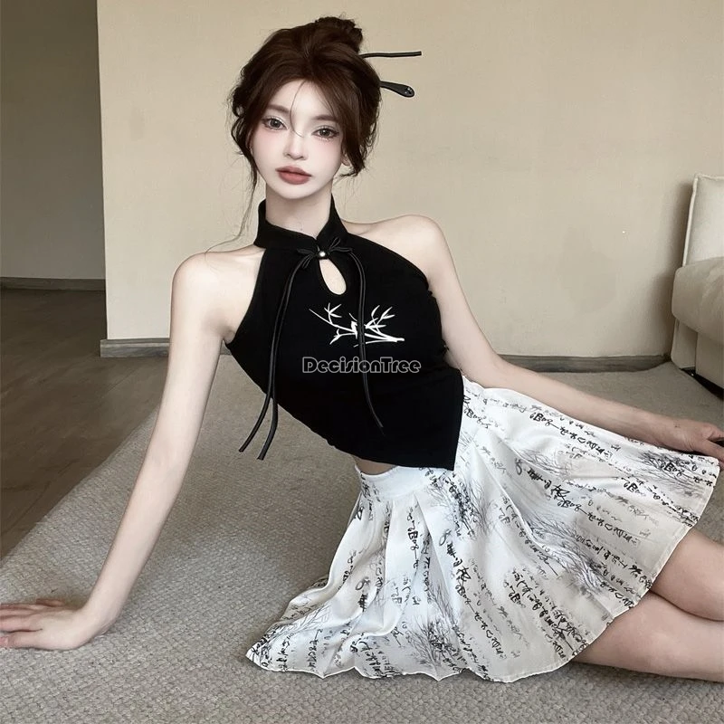 2025 new chinese improved style retro cheongsam sleeveless waistcoat top slim high waist half printed pleated skirt 2 piece set
2025 new chinese improved style retro cheongsam sleeveless waistcoat top slim high waist half printed pleated skirt 2 piece set
