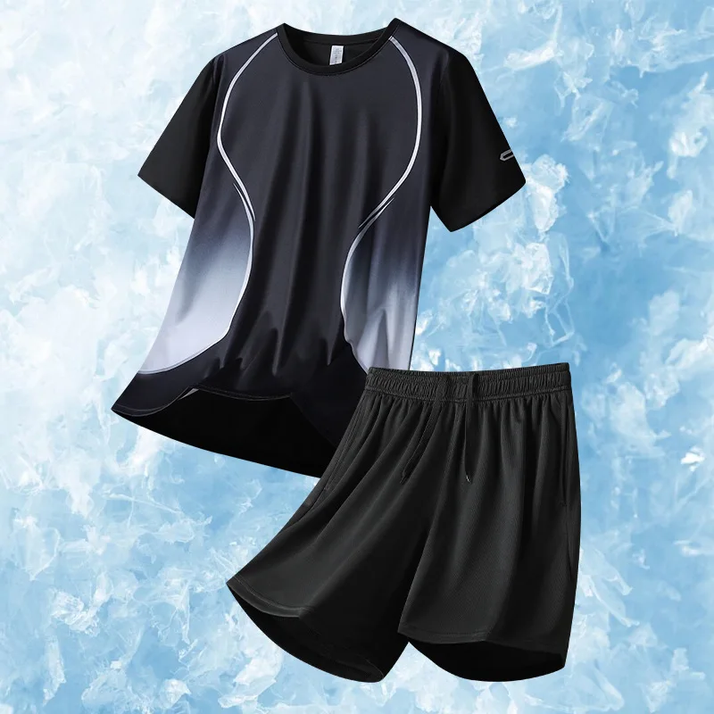 Quick-drying ice silk sports shorts short sleeve suit round neck men's cross-border summer running fitness casual big size
Quick-drying ice silk sports shorts short sleeve suit round neck men's cross-border summer running fitness casual big size