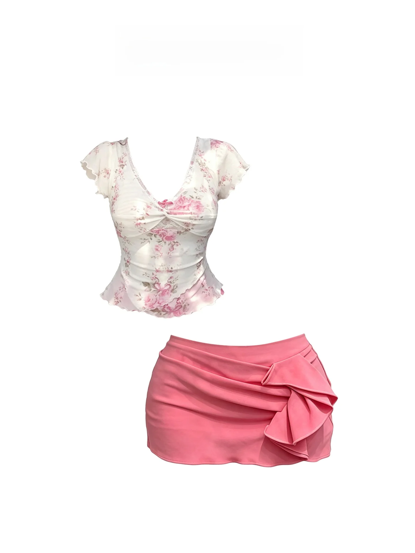 HEZA Flirty Floral Print Top And Skirt Set Women's Summer Slim Fit High Waist Shorts Sleeve V Neck Fashion plus Size Outfits
HEZA Flirty Floral Print Top And Skirt Set Women's Summer Slim Fit High Waist Shorts Sleeve V Neck Fashion plus Size Outfits
