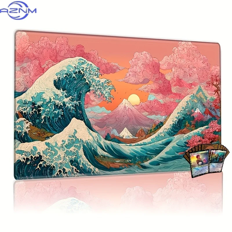 A Vibrant Game Mat Featuring a Wave Pattern of Japan'S Mount Fuji, Measuring 59.94X29.97 cm, Suitable for Both Desktop And Mou
A Vibrant Game Mat Featuring a Wave Pattern of Japan'S Mount Fuji, Measuring 59.94X29.97 cm, Suitable for Both Desktop And Mou
