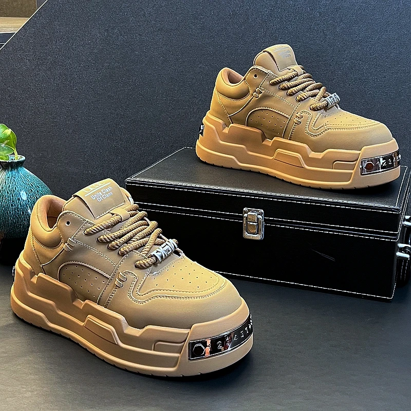 New Arrival Men Fashion Casual Metal Decoration Apricot Shoes Spring Autumn Luxury Designer Youth Trending Thick Bottom Sneakers
New Arrival Men Fashion Casual Metal Decoration Apricot Shoes Spring Autumn Luxury Designer Youth Trending Thick Bottom Sneakers