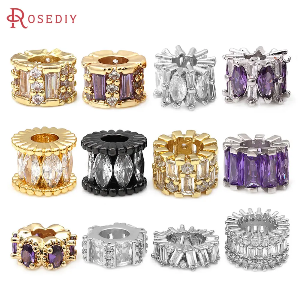 18K Gold Color Brass Zircon Large Hole Wheel Spacer Beads Bracelets Beads Jewelry Diy Accessories Making
18K Gold Color Brass Zircon Large Hole Wheel Spacer Beads Bracelets Beads Jewelry Diy Accessories Making