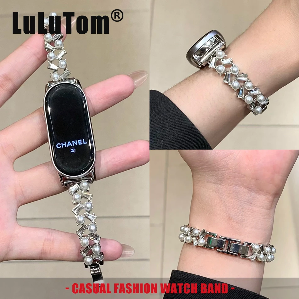 Fashion Diamond Pearls Interweave Strap For Xiaomi Mi Band 10 9 8 Miband 8 Pro 9 Pro Metal Bracelet Replace Wristband Watch Band
Fashion Diamond Pearls Interweave Strap For Xiaomi Mi Band 10 9 8 Miband 8 Pro 9 Pro Metal Bracelet Replace Wristband Watch Band