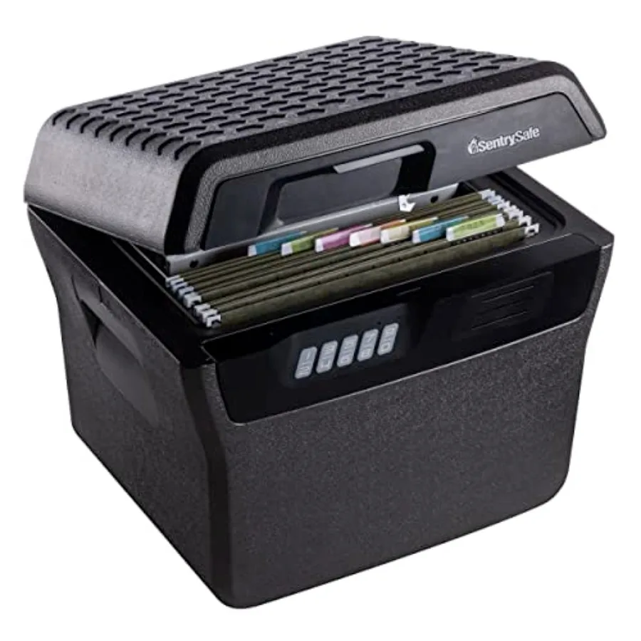 Charcoal Gray Waterproof and Fireproof Safe Lock Box with Keypad for Documents and Hanging File Folders Exterior: 14.1 x 16.6 x
Charcoal Gray Waterproof and Fireproof Safe Lock Box with Keypad for Documents and Hanging File Folders Exterior: 14.1 x 16.6 x