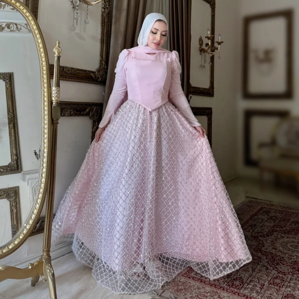 Customized Formal Sparkle Evening Gowns O-Neck A-line Pleat Long Dresses Elegant Wedding Party Dress High Quality Classic
Customized Formal Sparkle Evening Gowns O-Neck A-line Pleat Long Dresses Elegant Wedding Party Dress High Quality Classic