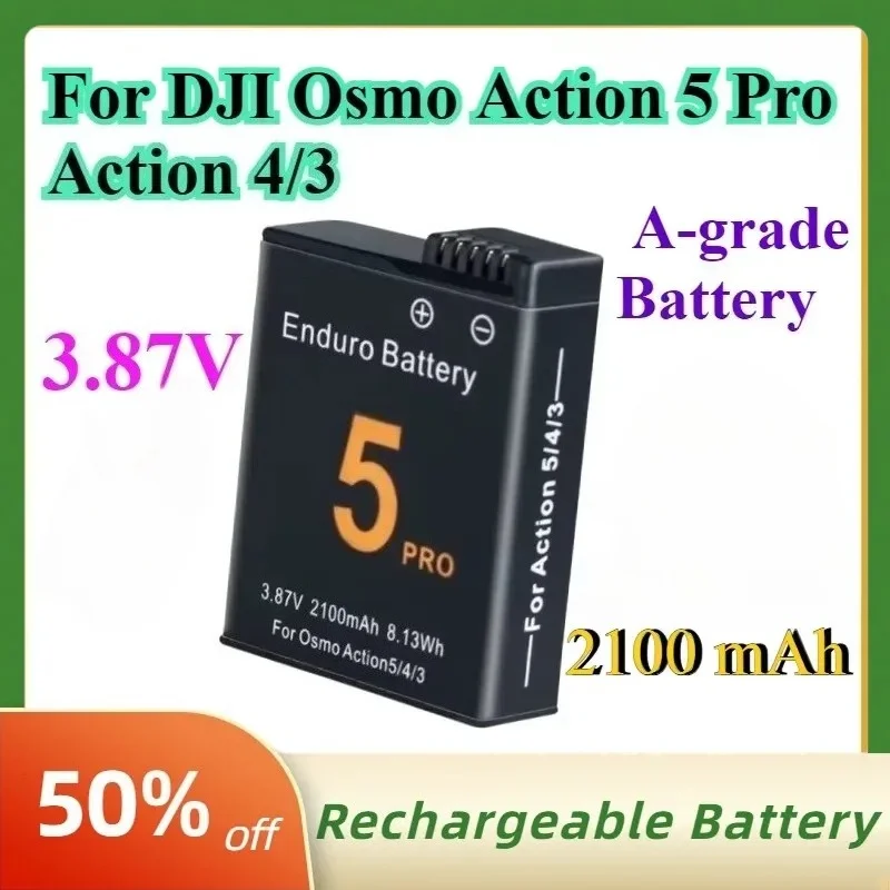 JH-ACT5 3.87V 2100mAh for DJI Osmo Action 5 Pro Action 4/3 Sports Camera Battery Long Battery Life A-grade Battery Cell
JH-ACT5 3.87V 2100mAh for DJI Osmo Action 5 Pro Action 4/3 Sports Camera Battery Long Battery Life A-grade Battery Cell