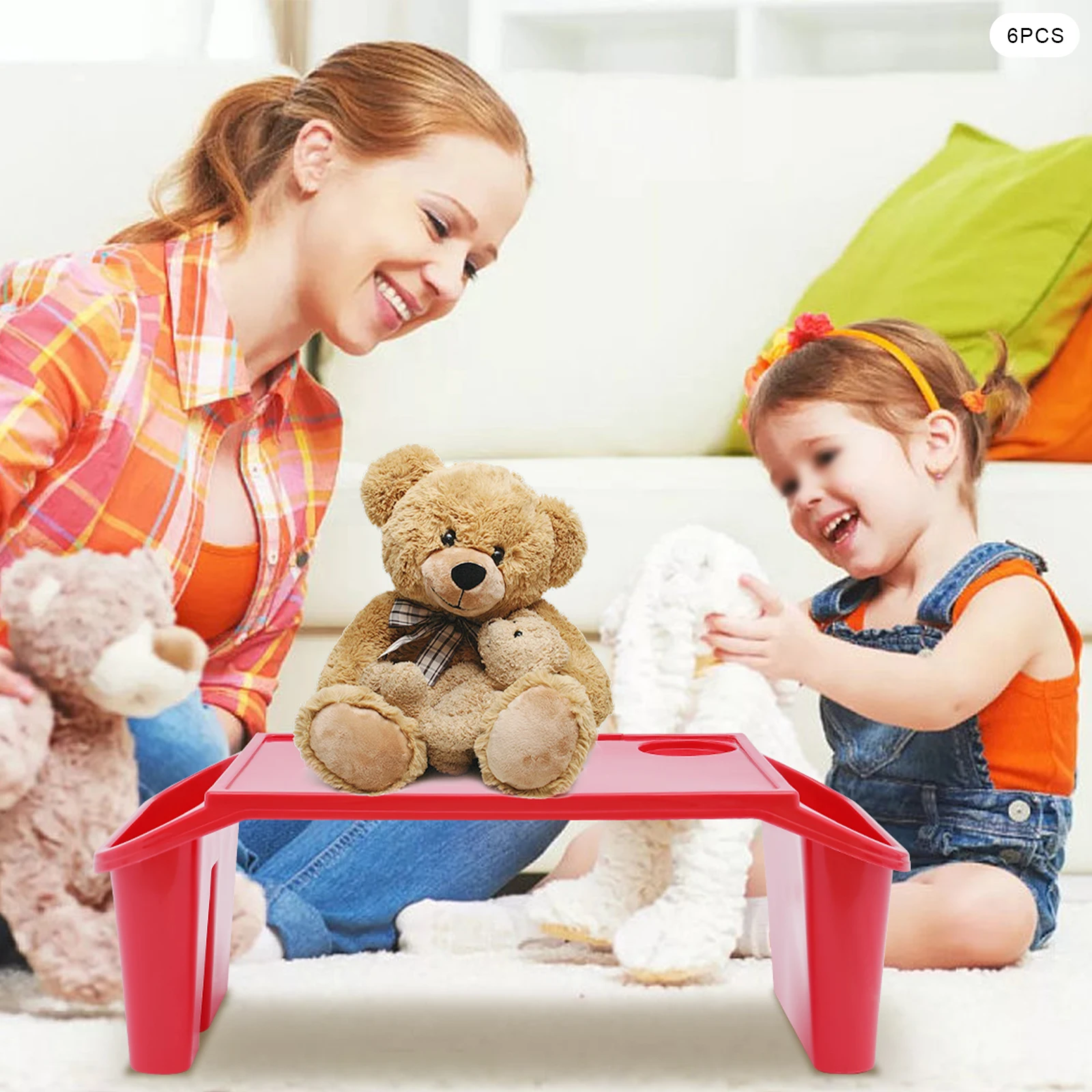 Leinuosen 6 Pcs Kids Lap Desk Tray with Storage Plastic Breakfast Laptop Trays with Side Pockets and Slot Portable Lap Bed Table
Leinuosen 6 Pcs Kids Lap Desk Tray with Storage Plastic Breakfast Laptop Trays with Side Pockets and Slot Portable Lap Bed Table
