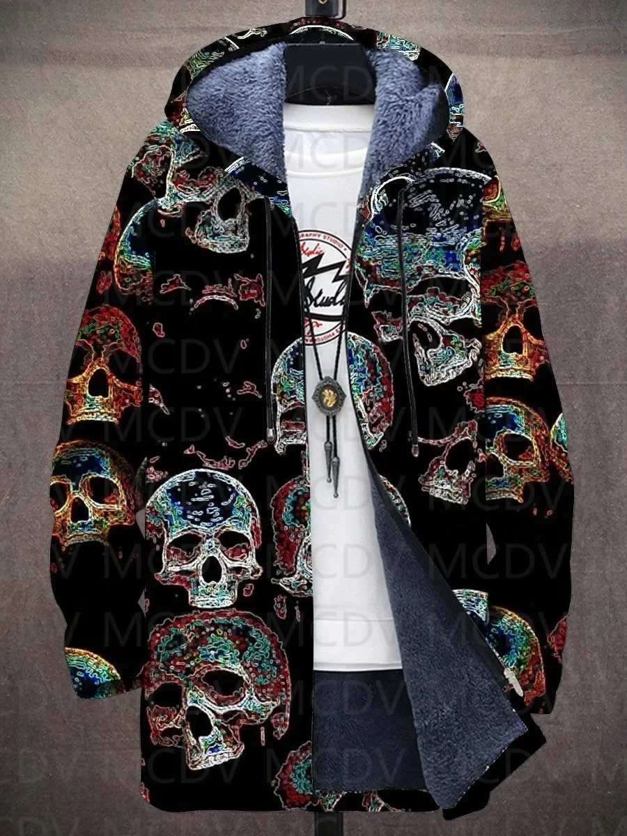 Men's Winter Fashion Zipper Hoodie Skull 3D Printing Thick Plush Zipper Cloak Neutral Street Leisure Sports Warm Jacket Q0364
Men's Winter Fashion Zipper Hoodie Skull 3D Printing Thick Plush Zipper Cloak Neutral Street Leisure Sports Warm Jacket Q0364