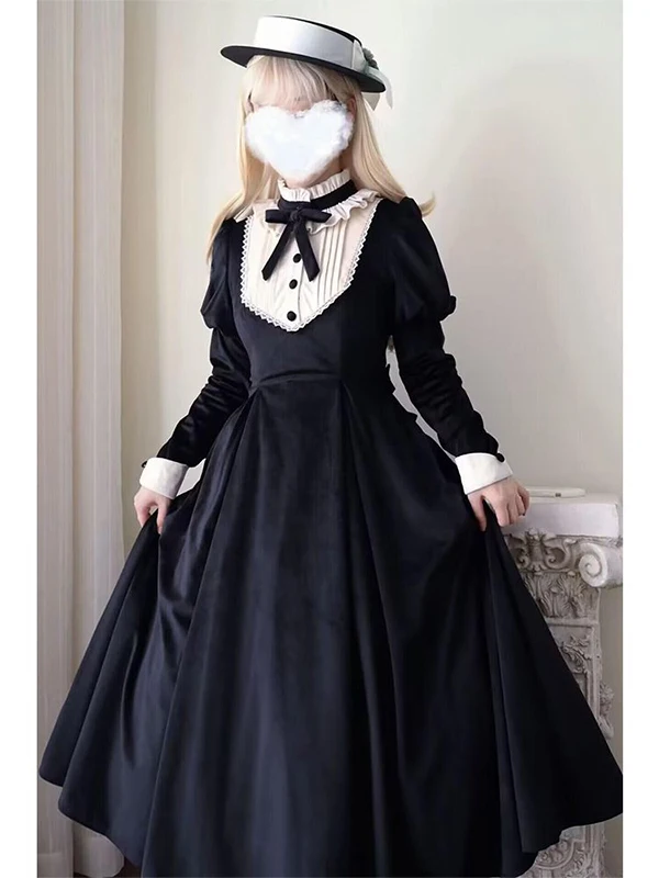 Elegant Slim Fit Long Dress Dark Series Lolita Skirt Color Block Waist Cinching Vintage Style Women's Hanfu Summer 2025
Elegant Slim Fit Long Dress Dark Series Lolita Skirt Color Block Waist Cinching Vintage Style Women's Hanfu Summer 2025