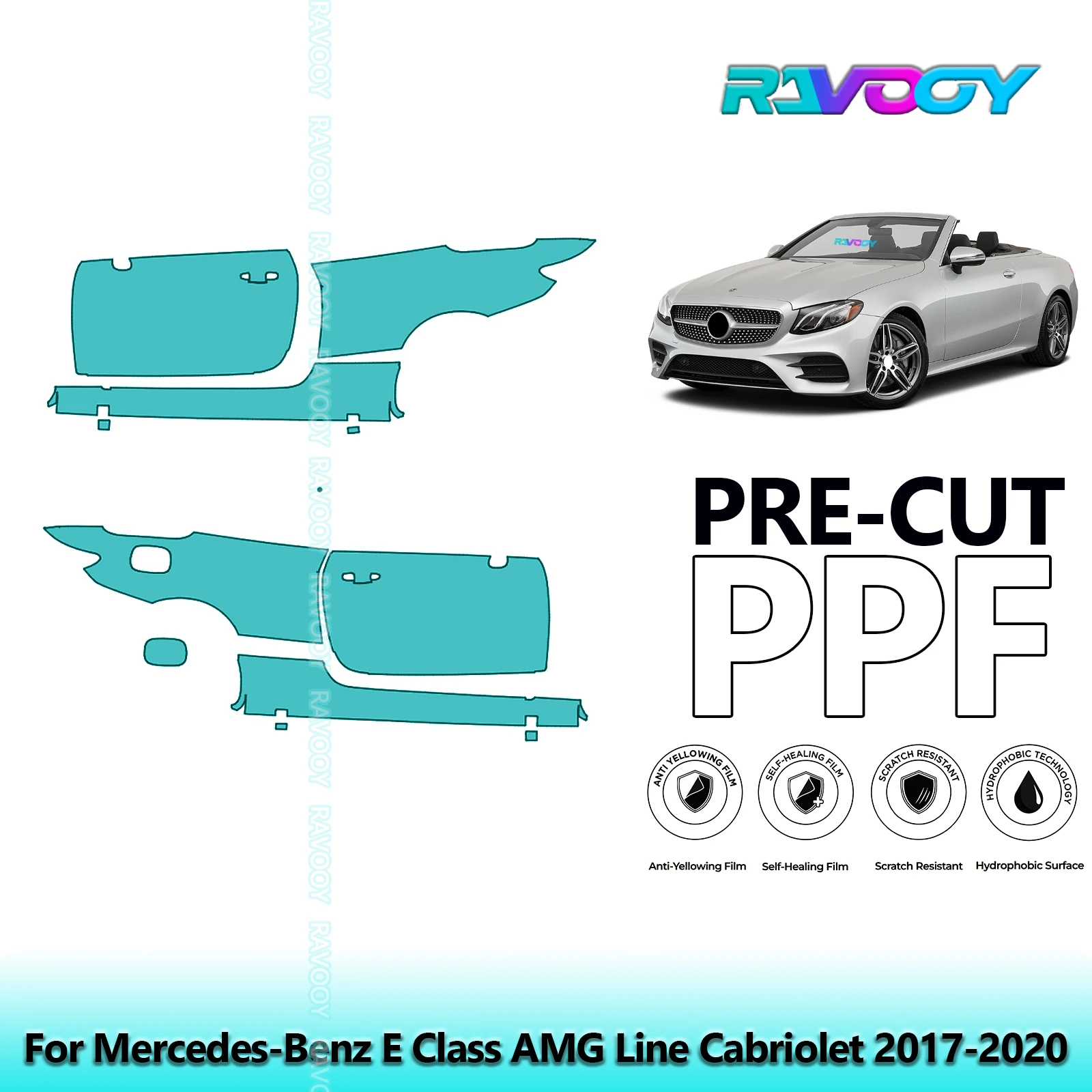 For Mercedes-Benz E Class AMG Line Cabriolet 2017-2020 8.5mil Pre-Cut PPF Door & A/B Pillar Kit TPU Paint Protection Film Set
For Mercedes-Benz E Class AMG Line Cabriolet 2017-2020 8.5mil Pre-Cut PPF Door & A/B Pillar Kit TPU Paint Protection Film Set