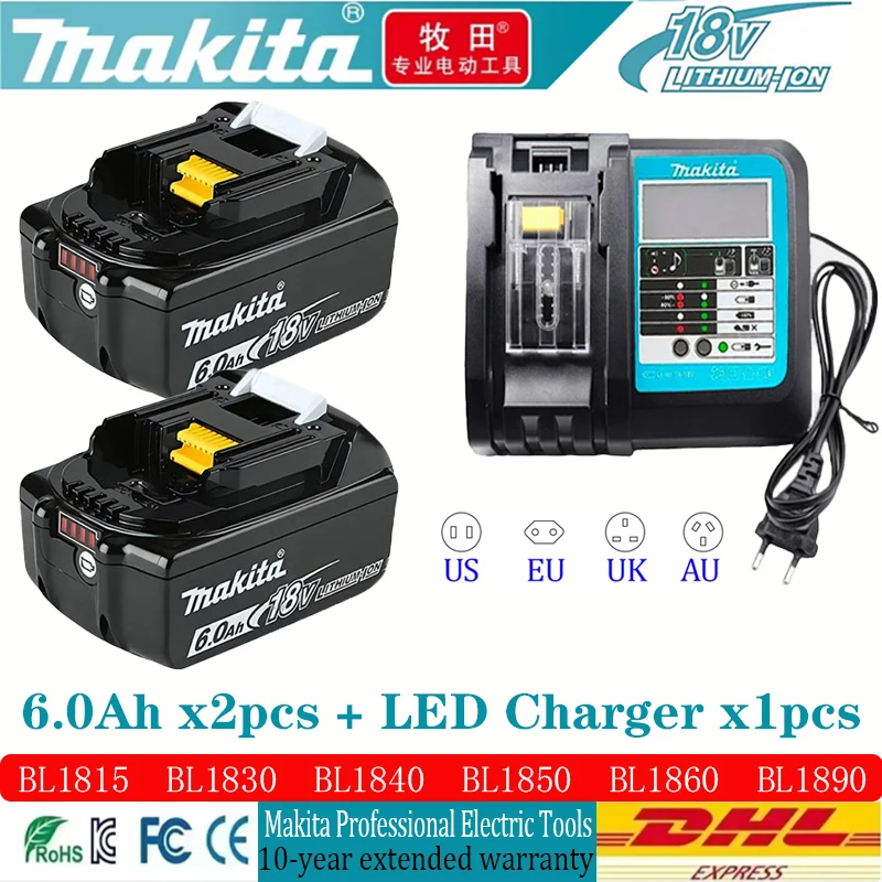 Makita 18V Rechargeable Battery Lithium Battery 6.0Ah Makita BL1860 BL1850 BL1850b BL1840 BL1815 Original Tool Battery.
Makita 18V Rechargeable Battery Lithium Battery 6.0Ah Makita BL1860 BL1850 BL1850b BL1840 BL1815 Original Tool Battery.