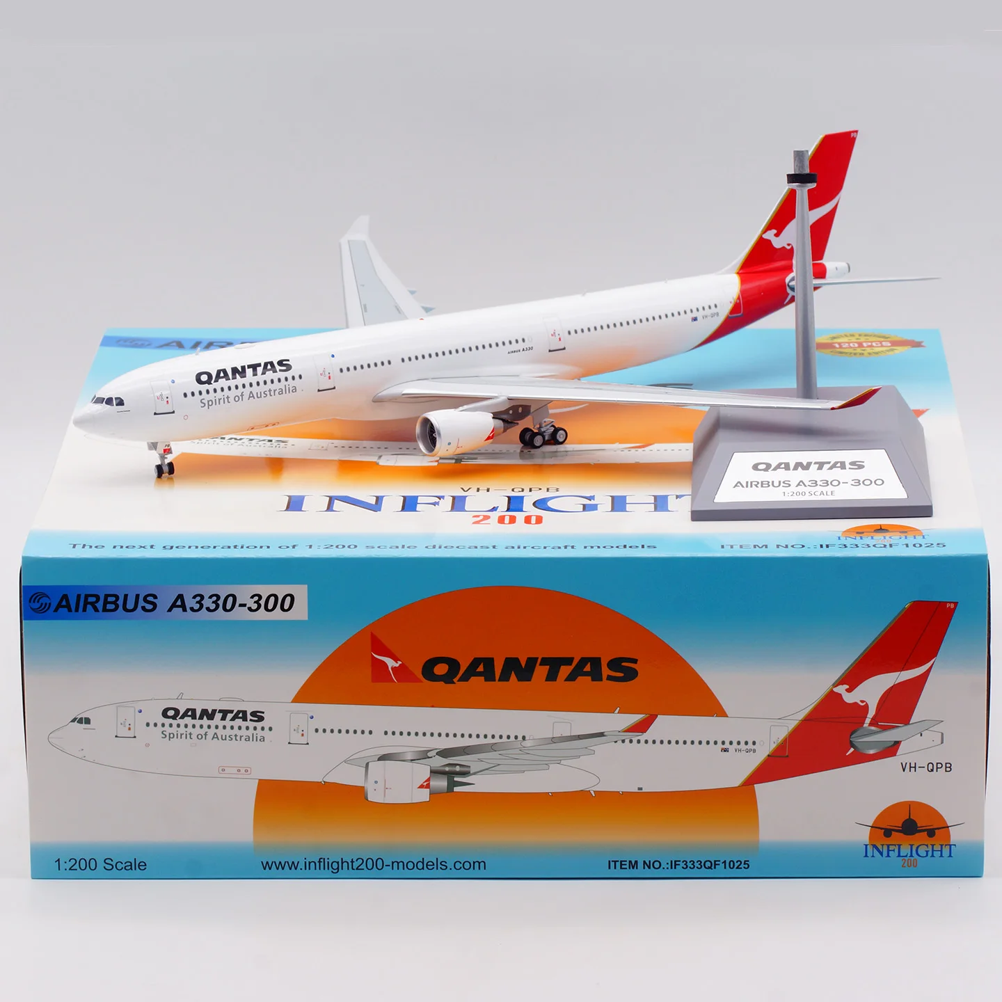 IF333QF1025 Alloy Collectible Plane Gift INFLIGHT 1:200 Qantas Airways Airbus A330-300 Diecast Aircraft Jet Model VH-QPB
IF333QF1025 Alloy Collectible Plane Gift INFLIGHT 1:200 Qantas Airways Airbus A330-300 Diecast Aircraft Jet Model VH-QPB