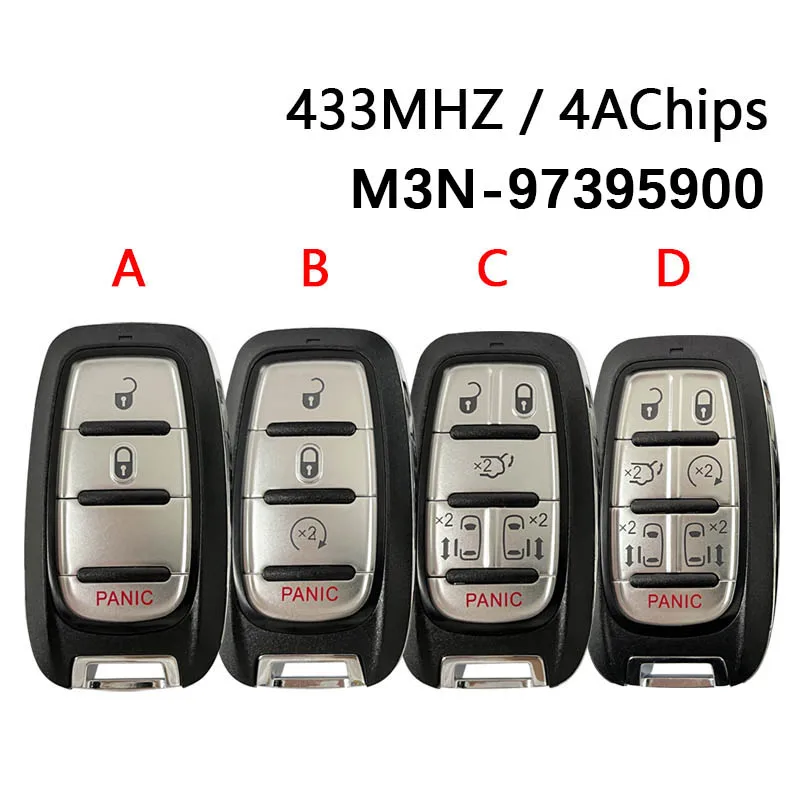 CN015055 Aftermarket Smart Key Бесконтактный дистанционный брелок без ключа 433 МГц 4A чип FCCID M3N-97395900 для Chrysler Pacifica 2017
CN015055 Aftermarket Smart Key Бесконтактный дистанционный брелок без ключа 433 МГц 4A чип FCCID M3N-97395900 для Chrysler Pacifica 2017