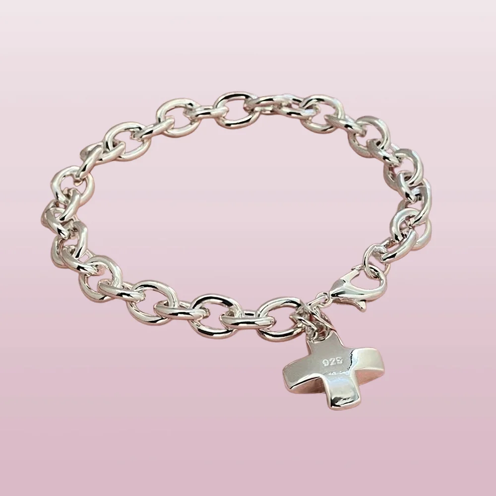925 Sterling Silver Unique Cross Bracelets For Women Fashion Costume Jewelry 20cm 8inch Wedding Accessories Christmas Gifts
925 Sterling Silver Unique Cross Bracelets For Women Fashion Costume Jewelry 20cm 8inch Wedding Accessories Christmas Gifts