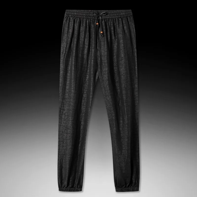 Real Silk High Quality Men's Summer Xiangyun Yarn Crack Ankle-Tied Straight Casual Pants Middle-Aged Loose Trousers
Real Silk High Quality Men's Summer Xiangyun Yarn Crack Ankle-Tied Straight Casual Pants Middle-Aged Loose Trousers