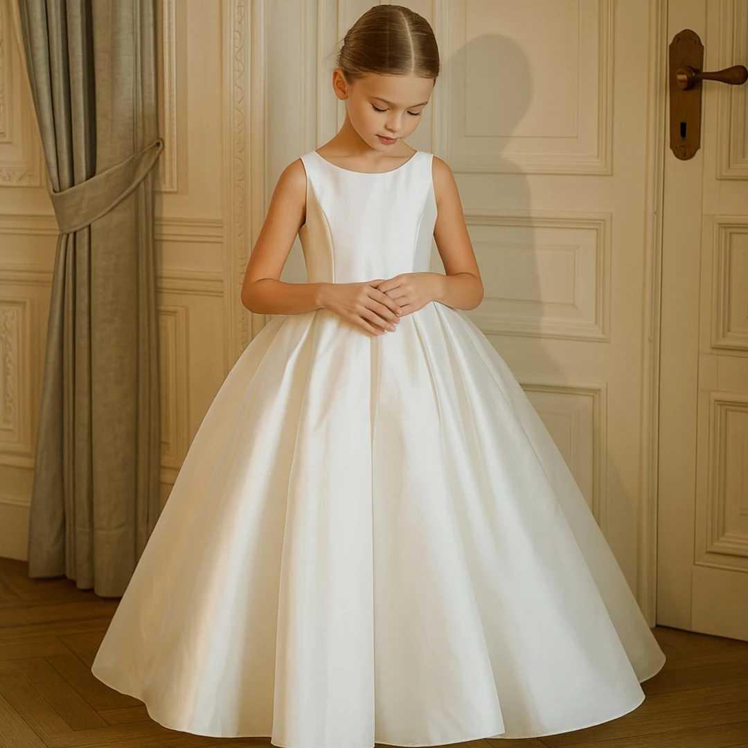 Customized Flower Girl Dress White Solid Pleat With Bow Sleeveless For Wedding Birthday Evening Party Prom Banquet Princess Gown
Customized Flower Girl Dress White Solid Pleat With Bow Sleeveless For Wedding Birthday Evening Party Prom Banquet Princess Gown