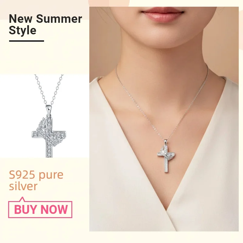 Pure silver 925 silver cross pendant necklace is suitable for office ladies to wear with their outfits.
Pure silver 925 silver cross pendant necklace is suitable for office ladies to wear with their outfits.