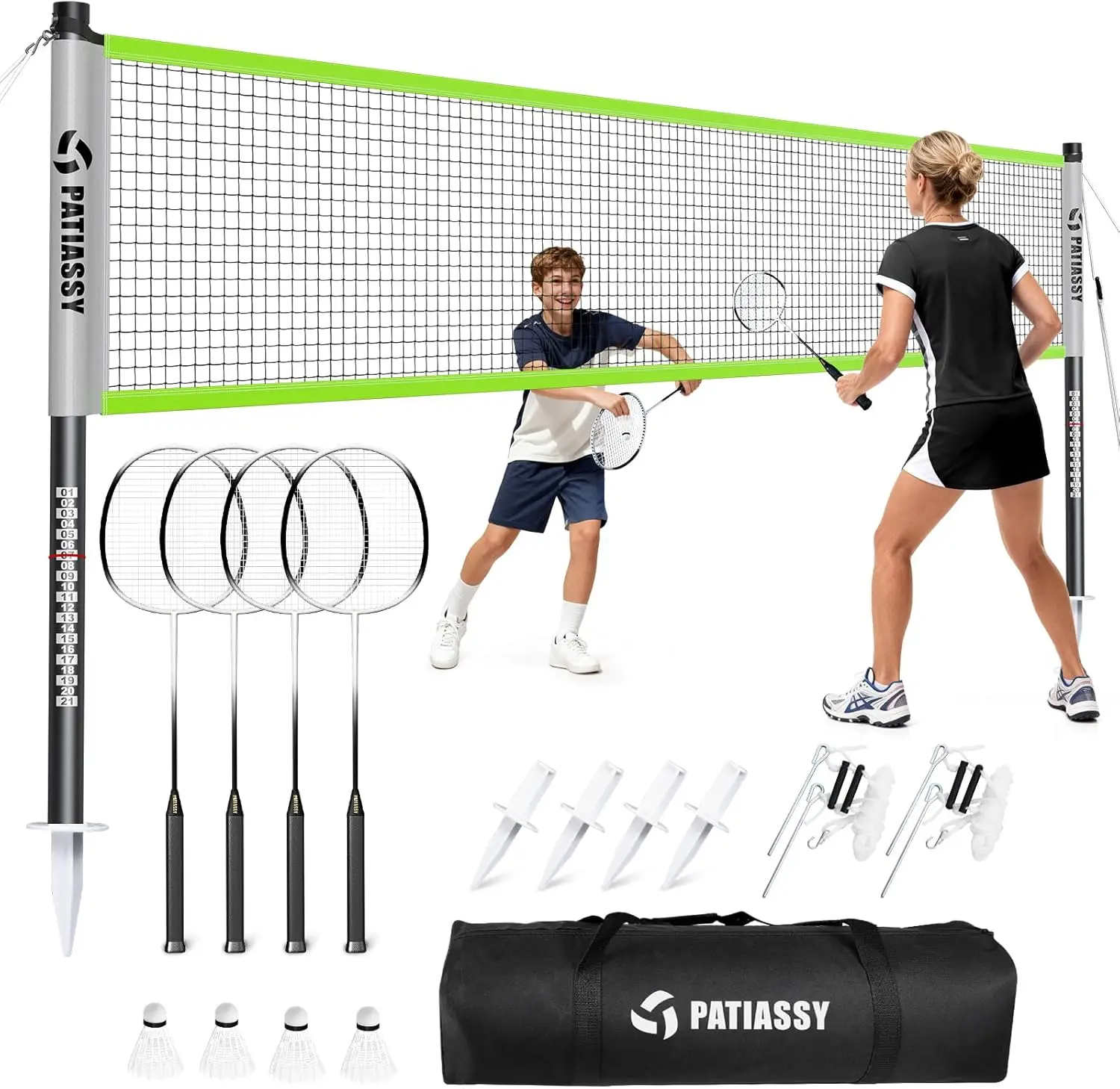 Outdoor Badminton Set with Anti-Sag Net, 4 Rackets, Shuttlecocks & Carry Bag for Lawn or Beach
Outdoor Badminton Set with Anti-Sag Net, 4 Rackets, Shuttlecocks & Carry Bag for Lawn or Beach