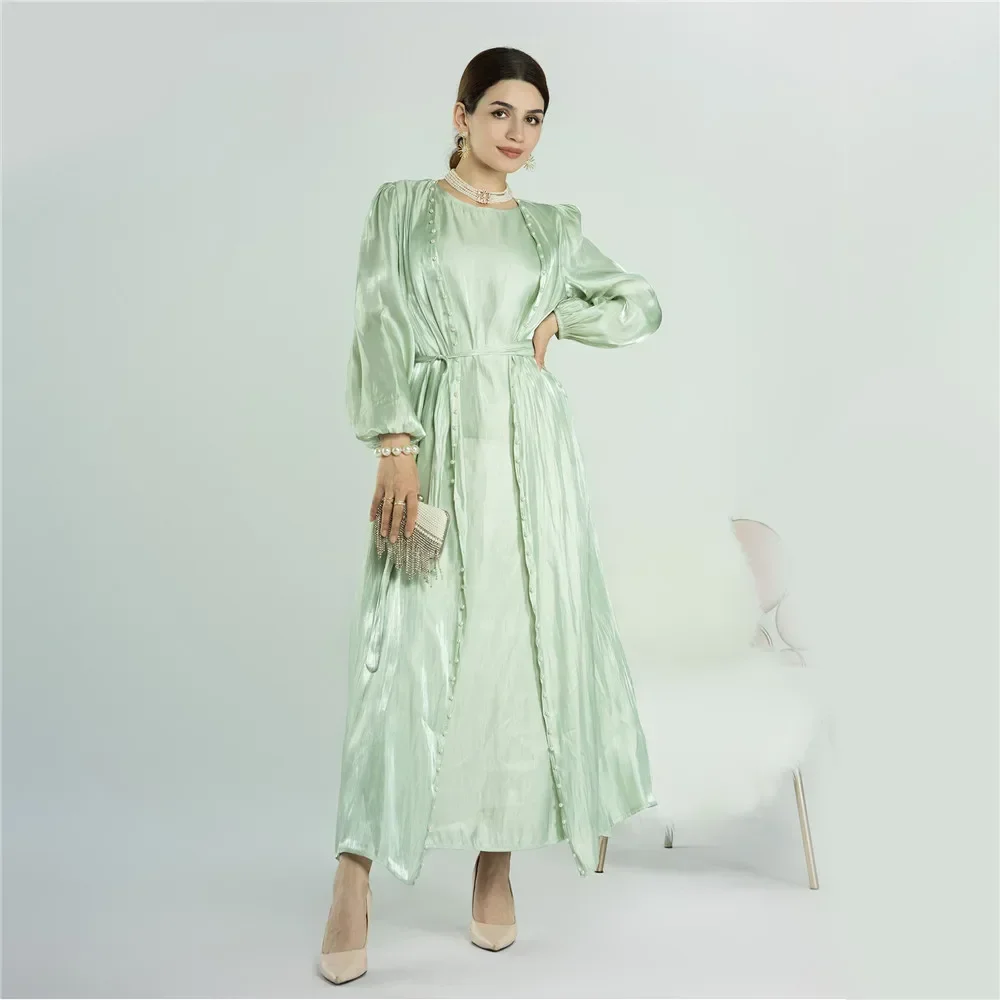 2 Pieces Sets Satin Beading Women Muslim Open Abaya Kimono Hijab Dress Evening Turkey Arab Islamic Caftan Morocco Robe Jalabiya
2 Pieces Sets Satin Beading Women Muslim Open Abaya Kimono Hijab Dress Evening Turkey Arab Islamic Caftan Morocco Robe Jalabiya