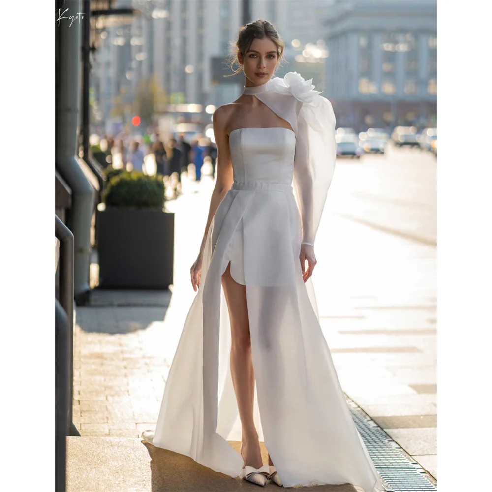 Kyoto Customize Ivory 3D Flower Strapless Wedding Dress Detachable Train vestidos de novia Button Back Short Formal Evening 2025
Kyoto Customize Ivory 3D Flower Strapless Wedding Dress Detachable Train vestidos de novia Button Back Short Formal Evening 2025