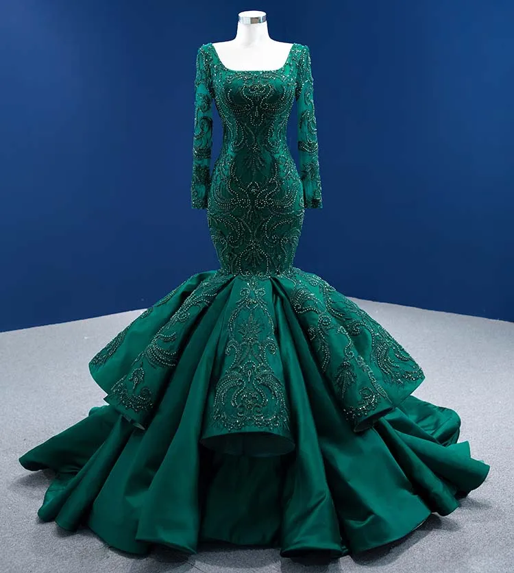 Green Luxury Muslim Evening Dresses Mermaid Long Sleeves Satin Beaded Long Turkey Dubai Saudi Arabia Prom Dress Gown
Green Luxury Muslim Evening Dresses Mermaid Long Sleeves Satin Beaded Long Turkey Dubai Saudi Arabia Prom Dress Gown