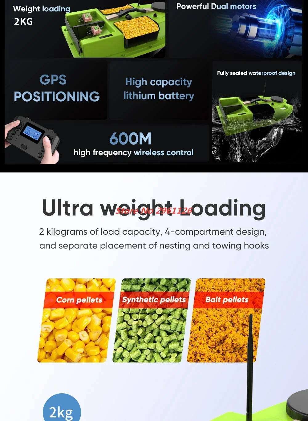 99 Points GPS Fishing Bait Boat 4 Hopper Night Lights RC Bait Boat 3KG Load Speed Cruise Remote Control Fishing Boat
99 Points GPS Fishing Bait Boat 4 Hopper Night Lights RC Bait Boat 3KG Load Speed Cruise Remote Control Fishing Boat