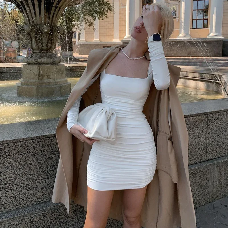 2024 Women's Autumn and Winter Temperament Slim Long-sleeved Solid Color Dress Female Trend High Street Fashion Pleated Skirt
2024 Women's Autumn and Winter Temperament Slim Long-sleeved Solid Color Dress Female Trend High Street Fashion Pleated Skirt