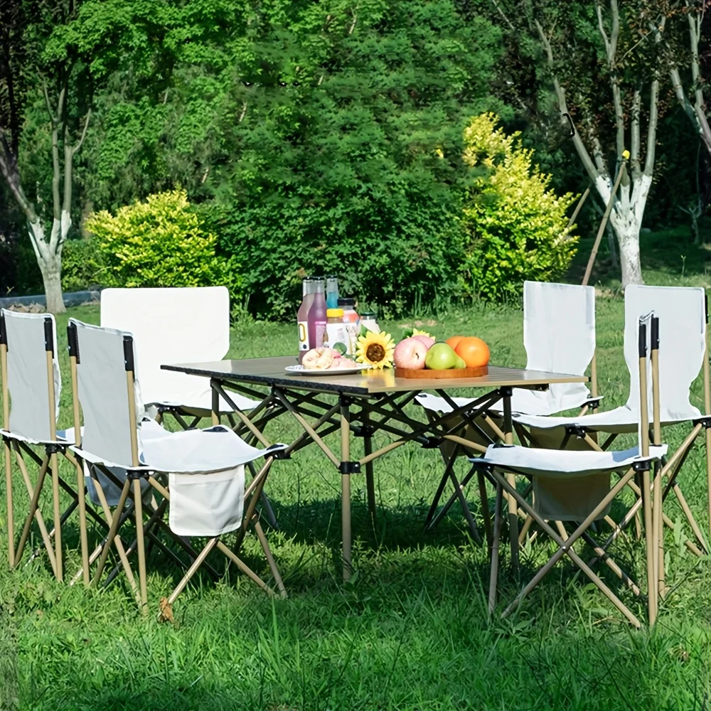 Lightweight Folding Camping Table, Portable, Easy to Assemble And Store, with A Rollable Tabletop And Handbag, Perfect for Outdoor Dining, Barbecue, Beach And Backyard Parties, Not Recommended for Those Over 120 Pounds. Suitable for Users Under 5ft
Lightweight Folding Camping Table, Portable, Easy to Assemble And Store, with A Rollable Tabletop And Handbag, Perfect for Outdoor Dining, Barbecue, Beach And Backyard Parties, Not Recommended for Those Over 120 Pounds. Suitable for Users Under 5ft