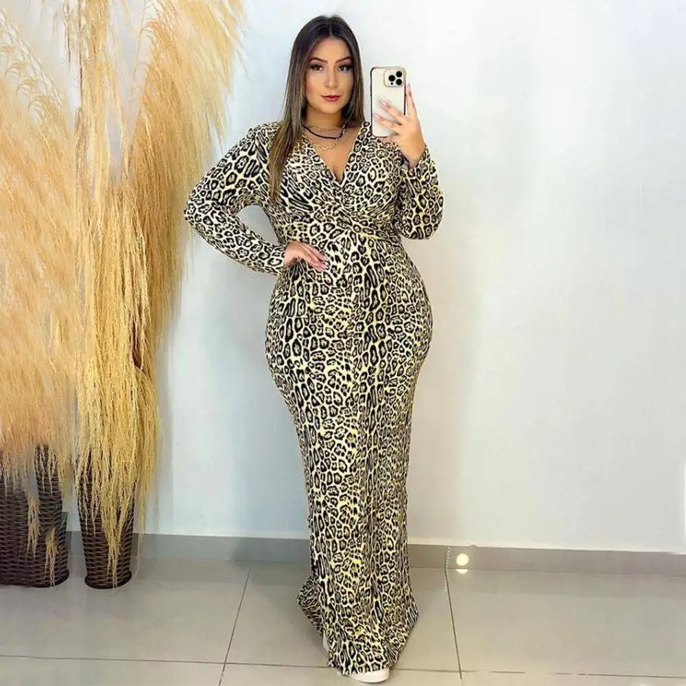 Slim Fit Leopard Print Long Sleeve V-Neck Gown N7671 Citywalk Polyurethane Elastic Fiber Side Zipper Fish Tail Skirt
Slim Fit Leopard Print Long Sleeve V-Neck Gown N7671 Citywalk Polyurethane Elastic Fiber Side Zipper Fish Tail Skirt