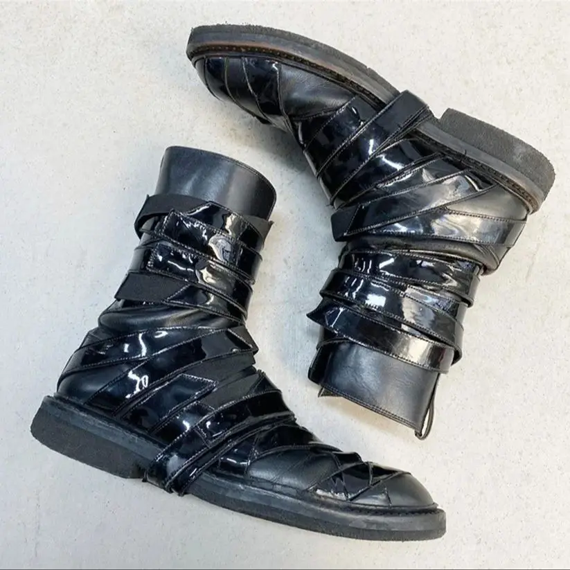 Black& Street Men Cross Strap Motorcycle Boots Rock Designer Genuine Leather Boot
Black& Street Men Cross Strap Motorcycle Boots Rock Designer Genuine Leather Boot