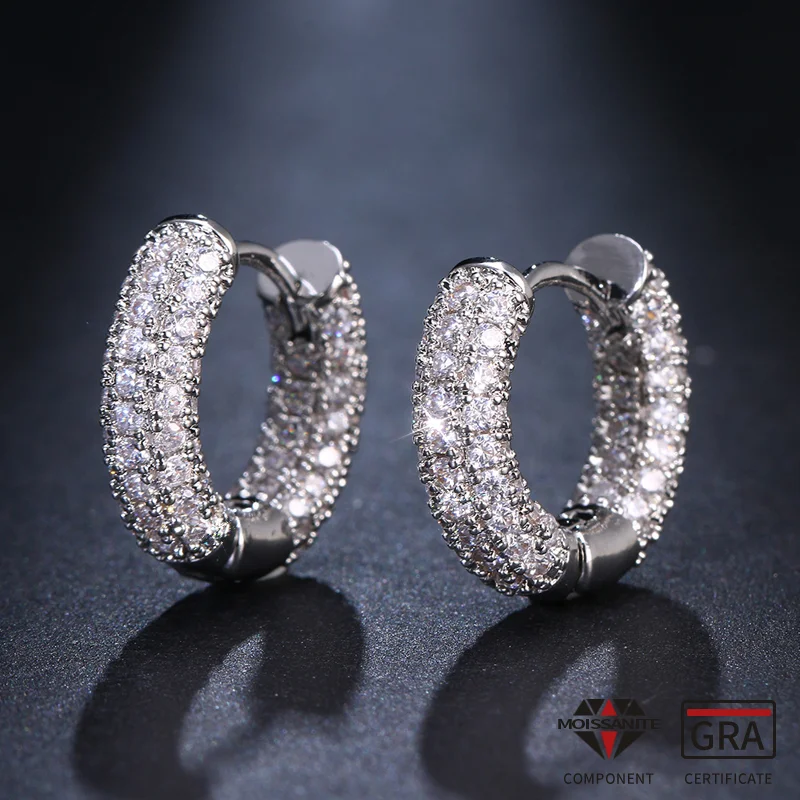 RAPRGOLD Full Moissanite Hoop Earrings for Women Men Real s925 Sterling Silver Huggie Earring Wedding Party Fine Jewelry Gifts
RAPRGOLD Full Moissanite Hoop Earrings for Women Men Real s925 Sterling Silver Huggie Earring Wedding Party Fine Jewelry Gifts