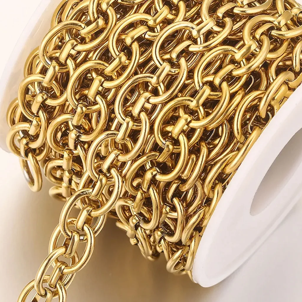 1Meter Stainless Steel Double Oval Texture Hip Hop Punk Chain Men's Chain DIY Jewelry Handmade Necklace Bracelet Wholesale
1Meter Stainless Steel Double Oval Texture Hip Hop Punk Chain Men's Chain DIY Jewelry Handmade Necklace Bracelet Wholesale