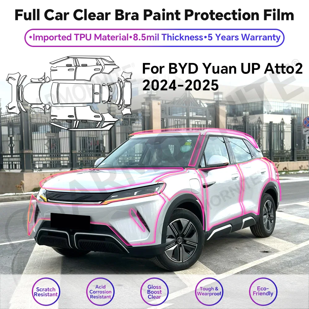 For BYD Yuan UP ATTO 2 2024-2025 Car Paint Protection Film Transparent Self Healing PPF Wrap 8.5mil Clear Bra Anti Yellowing
For BYD Yuan UP ATTO 2 2024-2025 Car Paint Protection Film Transparent Self Healing PPF Wrap 8.5mil Clear Bra Anti Yellowing