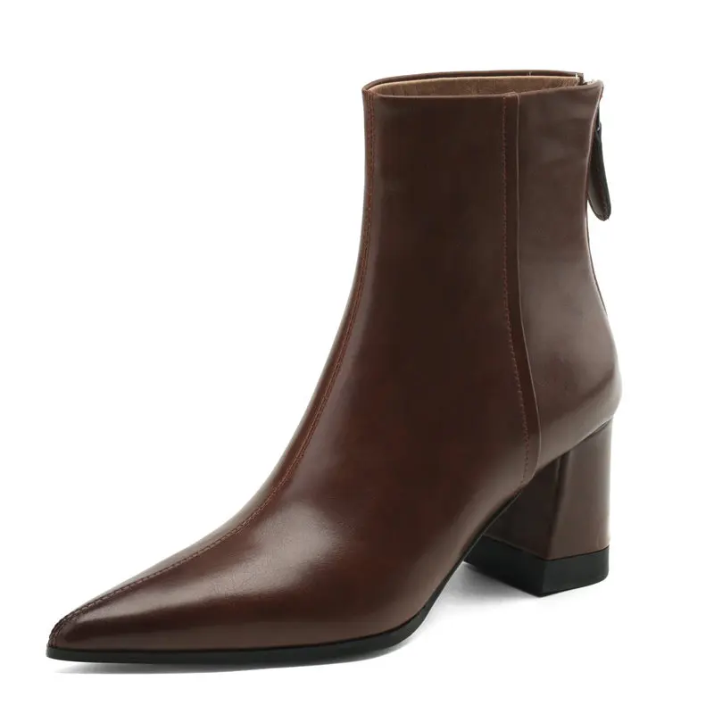 2024 Pointed Toe Thick High Heels Women Ankle Boots Winter Office Ladies Dress Fashion Genuine Leather Shoes Size 34-43
2024 Pointed Toe Thick High Heels Women Ankle Boots Winter Office Ladies Dress Fashion Genuine Leather Shoes Size 34-43