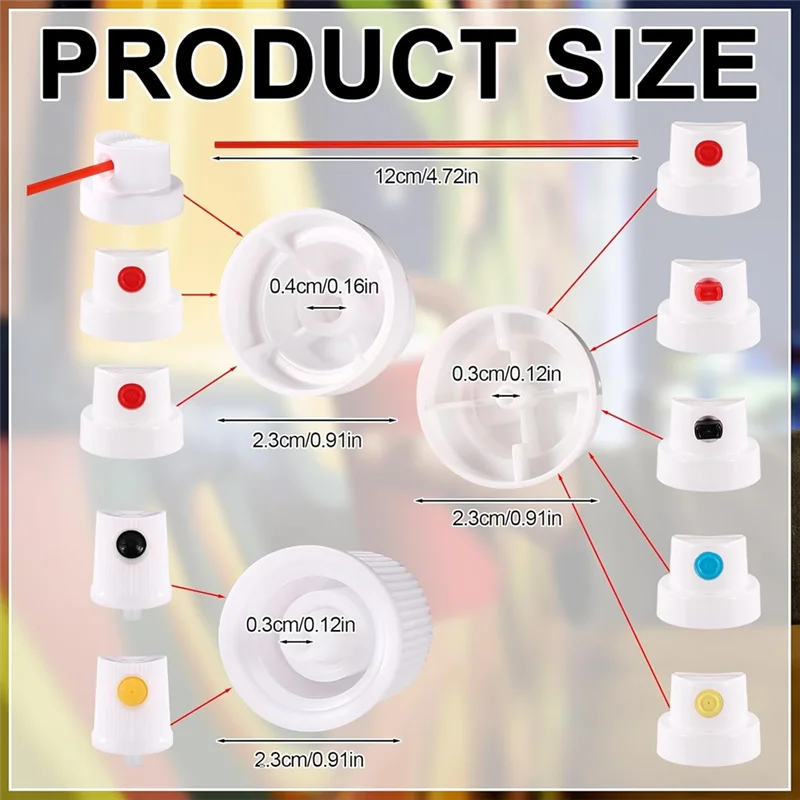 ABUG-Fast Coloring Spray-Paint Caps 60Pcs, Universal Spray-Can Shaker Nozzle Spout Bottle For Wall-Art Creation Painting
ABUG-Fast Coloring Spray-Paint Caps 60Pcs, Universal Spray-Can Shaker Nozzle Spout Bottle For Wall-Art Creation Painting