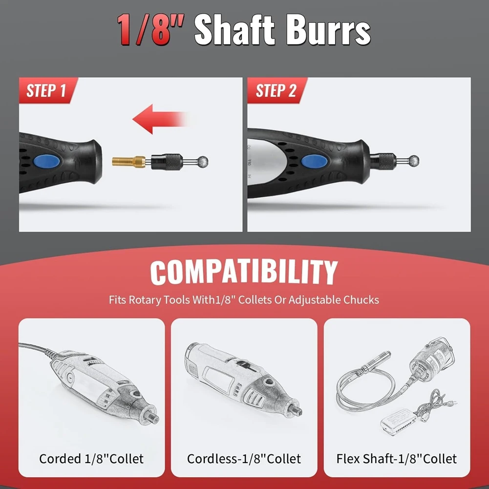 ABZV-Алмазные фрезы, зернистость 120, набор алмазных шлифовальных бит, хвостовик 1/8 дюйма для каменной смолы, фарфоровая резьба, совместимость
ABZV-Алмазные фрезы, зернистость 120, набор алмазных шлифовальных бит, хвостовик 1/8 дюйма для каменной смолы, фарфоровая резьба, совместимость