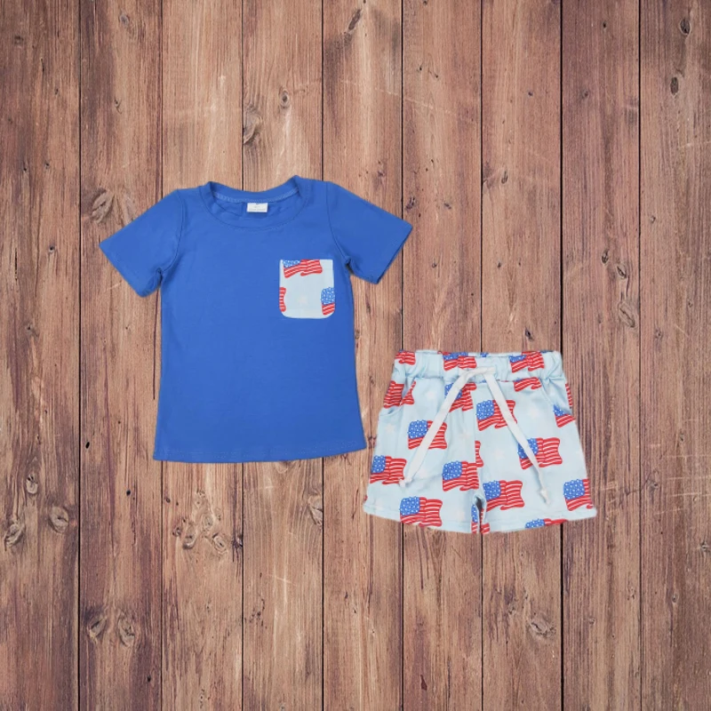 3.24 BSSO1258 National Day Blue Short Sleeve Shorts Set with Flag And Star Pockets Children's Festive Clothing Kids' Outfit
3.24 BSSO1258 National Day Blue Short Sleeve Shorts Set with Flag And Star Pockets Children's Festive Clothing Kids' Outfit