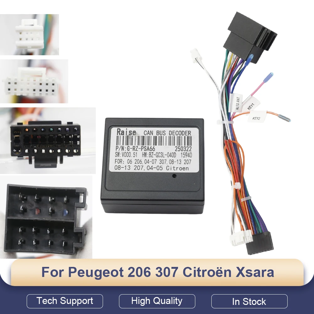 For Peugeot 206 307 16 Pin Radio Wiring Harness Adapter CAN Bus Decoder ISO Connector Android Cable for Citroën Xsara
For Peugeot 206 307 16 Pin Radio Wiring Harness Adapter CAN Bus Decoder ISO Connector Android Cable for Citroën Xsara