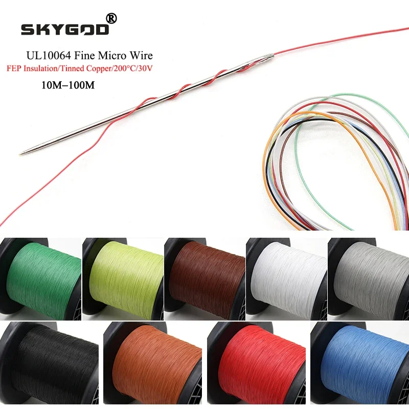 10/20/50/100M UL10064 PTFE Wire 40/36/34/32/30/28/26AWG PEP Plastic Solder High Conductivity Copper Cable Fine Micro Litz Wires
10/20/50/100M UL10064 PTFE Wire 40/36/34/32/30/28/26AWG PEP Plastic Solder High Conductivity Copper Cable Fine Micro Litz Wires