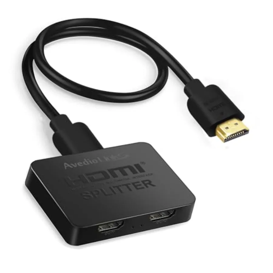 8K HDMI Splitter 1 in 2 Out w/ 4Feet 8K Hdmi Cable Not Extended Display Mirror Only 4K@120Hz HDMI 2.1 Splitter for Monitor TV S
8K HDMI Splitter 1 in 2 Out w/ 4Feet 8K Hdmi Cable Not Extended Display Mirror Only 4K@120Hz HDMI 2.1 Splitter for Monitor TV S