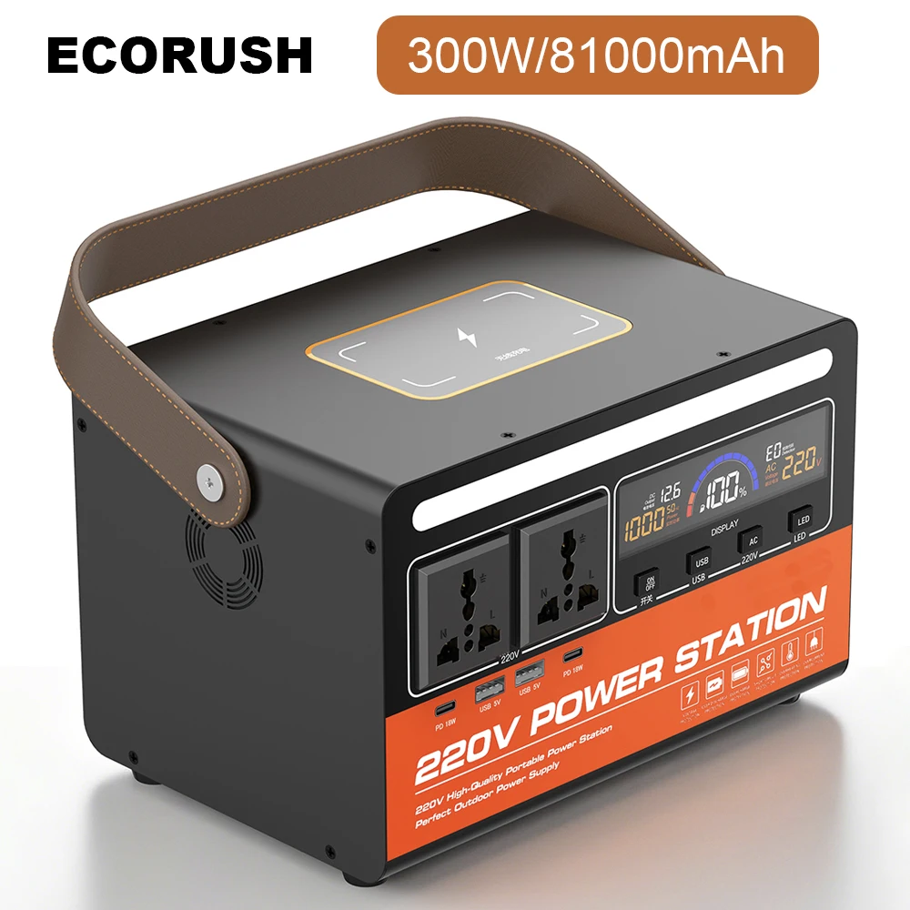 ECORUSH Portable Power Station 300W Generator Power Bank 220V AC/DC/USB Battery Pack For Outdoor Camping CPAP RV
ECORUSH Portable Power Station 300W Generator Power Bank 220V AC/DC/USB Battery Pack For Outdoor Camping CPAP RV