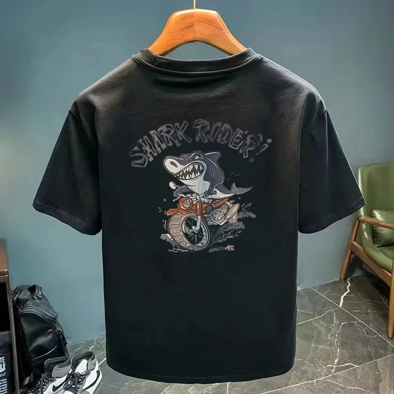 2025 Cotton short-sleeved T-shirt for men and women a high-end casual summer dress with shark print
2025 Cotton short-sleeved T-shirt for men and women a high-end casual summer dress with shark print