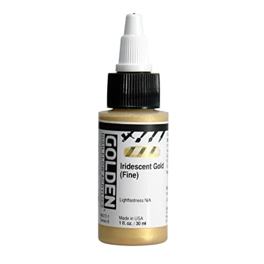 High Flow Acrylics, Iridescent Gold Fine,1 fl. oz. Bottle, Professional Acrylic Paint, Semi-Transparent
High Flow Acrylics, Iridescent Gold Fine,1 fl. oz. Bottle, Professional Acrylic Paint, Semi-Transparent