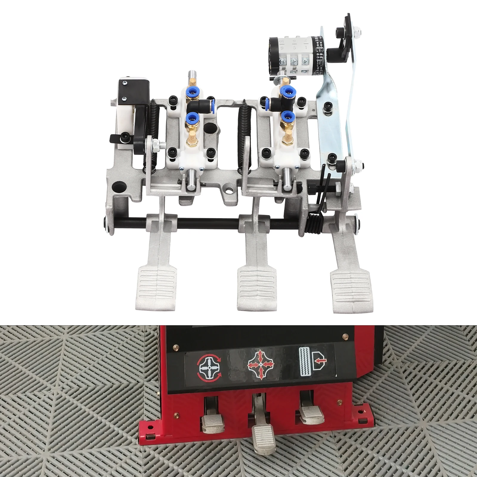 Tire Changer Pedal Hub, 3-Pedal Aluminum Frame Foot Control for Tire Machine Anti-Slip Pedals for Driving Clamping Bead Breaking
Tire Changer Pedal Hub, 3-Pedal Aluminum Frame Foot Control for Tire Machine Anti-Slip Pedals for Driving Clamping Bead Breaking