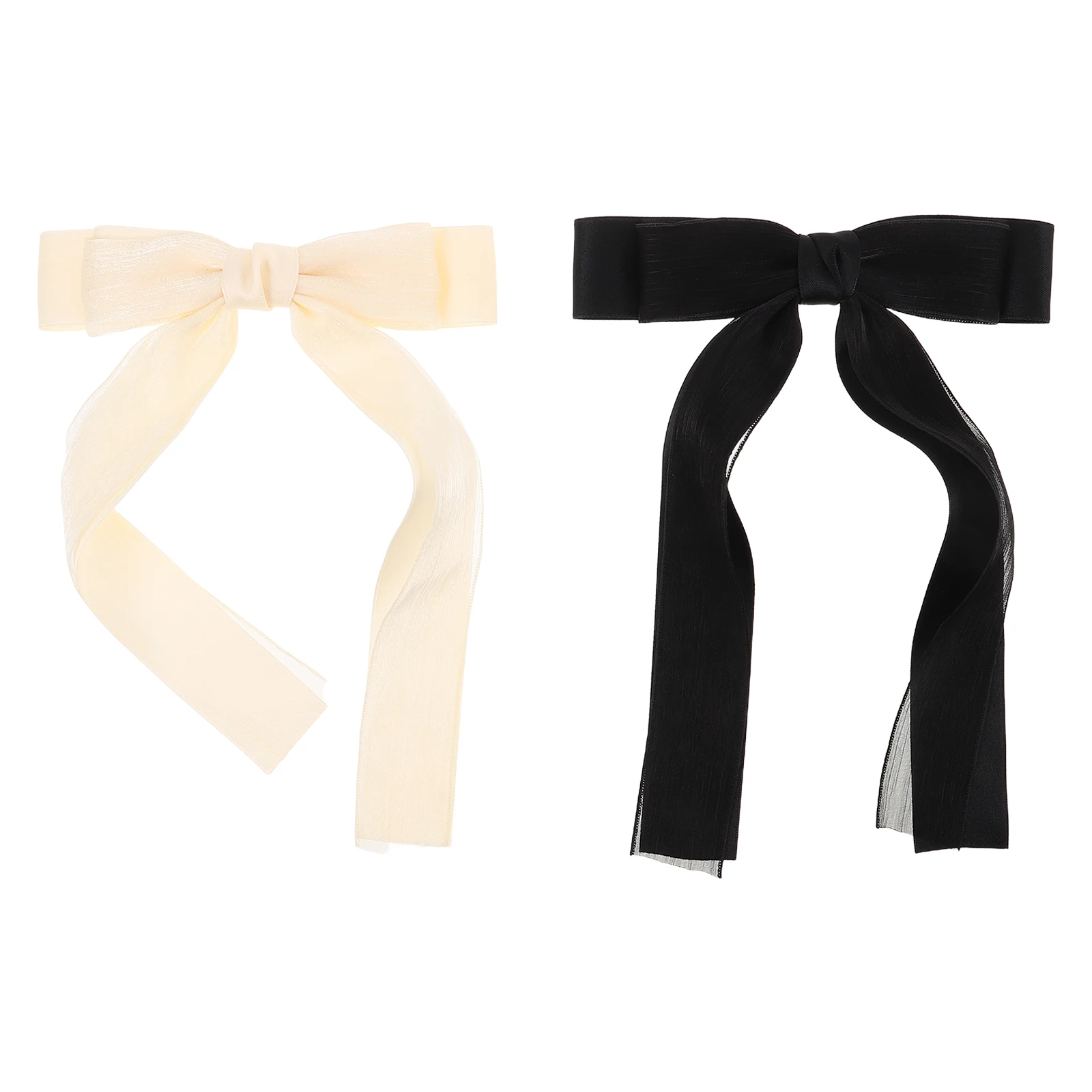 2pcs Chiffon Bowknot Large Bow Design Secure Hold Spring Hair Bows Black White Lightweight Mesh Ribbon Slide Clips For Women
2pcs Chiffon Bowknot Large Bow Design Secure Hold Spring Hair Bows Black White Lightweight Mesh Ribbon Slide Clips For Women