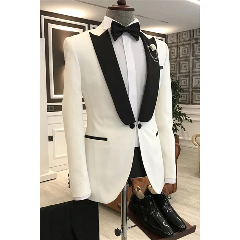Formal Men Suits Luxury Wedding Costume Homme Single Breasted Black Peak Lapel Blazer Elegant 2 Piece Jacket Pants Costume Homme
Formal Men Suits Luxury Wedding Costume Homme Single Breasted Black Peak Lapel Blazer Elegant 2 Piece Jacket Pants Costume Homme
