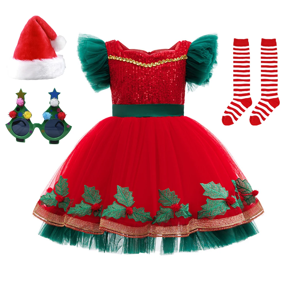 4Pcs Sets For Children Christmas Costume Girls Party Dresses Girl Princess Dress+Socks+Glasses+Hat Cosplay Performance Outfits
4Pcs Sets For Children Christmas Costume Girls Party Dresses Girl Princess Dress+Socks+Glasses+Hat Cosplay Performance Outfits